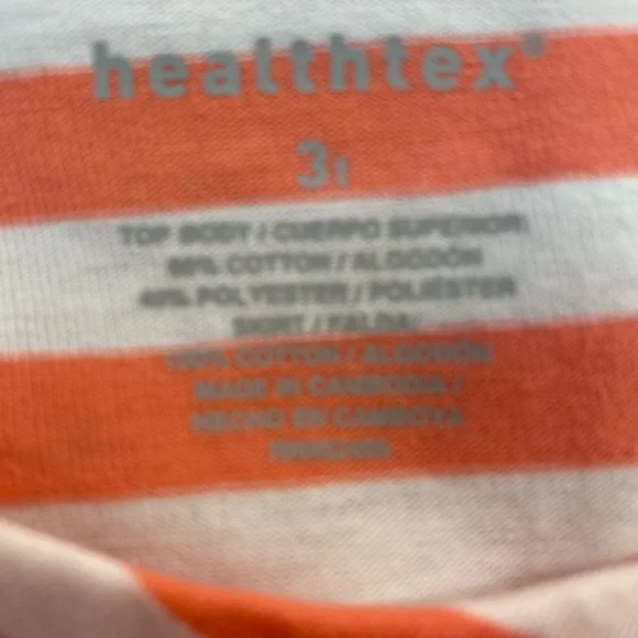 NWT!! Healthtex Coral stripe and denim dress. Size 3T - Picture 5 of 5